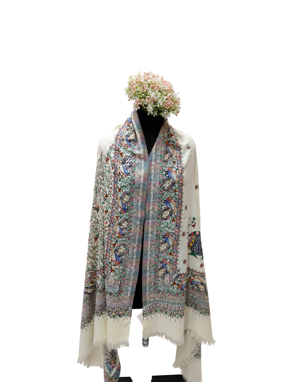 Handpainted Madhubani Pashmina Shawl – A Timeless Masterpiece